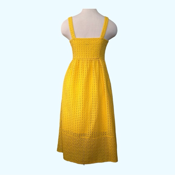 J. Crew Coletta Yellow Eyelet Sundress Button Front - size 2 - Picture 2 of 8